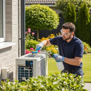 technician performing maintenance on a heat pump outdoors highlighting the importance of regular upkeep e25e3055 6adb 4545 8b29 5b8bea84e8b5